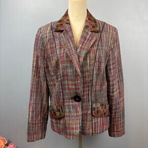Vintage Tweed Multicolor Blazer Canvasback Patterned Multimedia Academia 12
